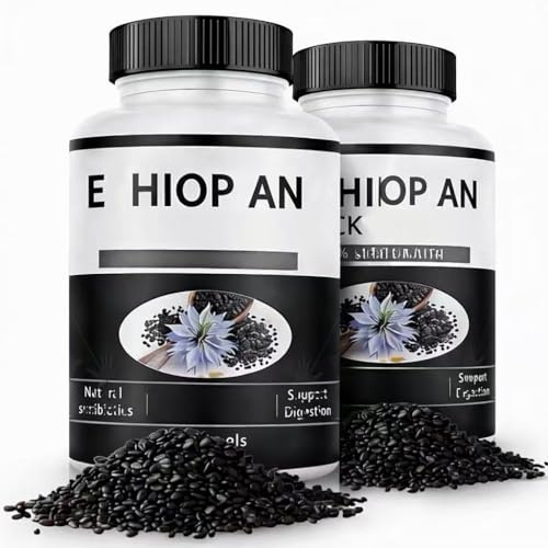 Aceite de semilla negra etíope | 4,64% | Sin OMG, sin gluten, 60 unidades,2pcs