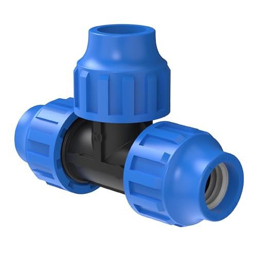 Kirchhoff T-Stück | Kunststoff | 20 x 20 x 20 mm | für HDPE Rohr | 3X 5X Fittinge | Verschiedene Größen | DVGW geprüft | Trinkwasserqualität | Made in EU, schwarz, 20 mm, 984844117