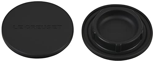 Le Creuset Silikon-Mühlenkappen 2er Set, Silikon, Schwarz glänzend, 93010800140200