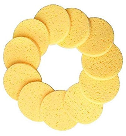 Fodlon 10 Pezzi Spugne Detergenti, Spugna detergente Viso Naturale, Spugnette per Pulizia per Viso in Fibra di Legno Naturale Spugnette Pulizia Quotidiana Profonda ed Esfoliante Delicata