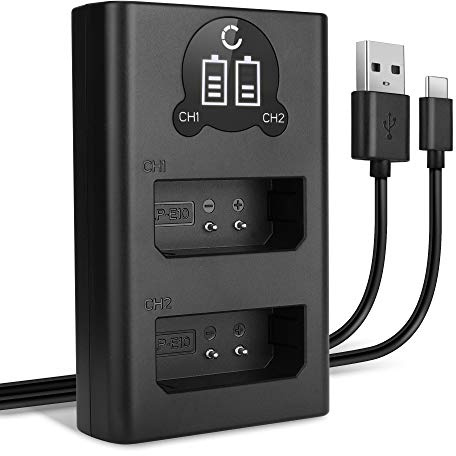 CELLONIC LP-E10 Dual Schnellladegerät kompatibel Canon EOS 1300D + USB Kabel Akkuladegerät Ladekabel Dual Ladegerät