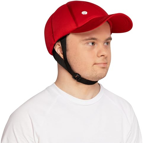 Ribcap Baseball Cap Medical Grade Protective Helmet | Red | Large - Extra Large (Head Circumference 59-66 cm) | Soft Helmet for Epilepsy & Seizures | Fashionable & No Stigma