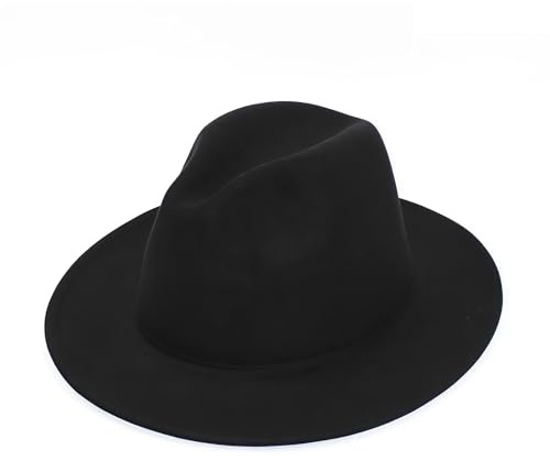 QUUPY Fedora Chapeau rétro à large bord pour femme Chapeau de jazz décontracté