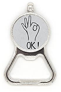 Negro OK personalizado gesto patrón metal cerveza botella Cap abrelatas de acero inoxidable