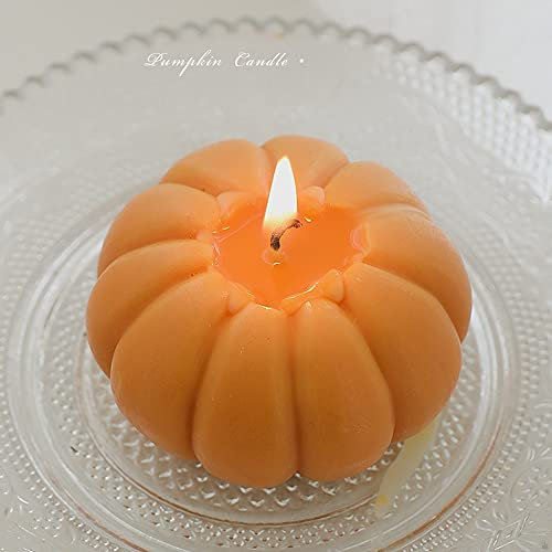 Vela perfumada de calabaza, vela de soja hecha a mano, velas de soja danesas pastel, decoración de habitación, aromaterapia perfumada, decoración de bonita forma, 5 x 7 cm