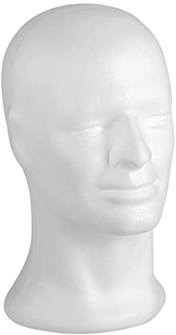 Deco Woerner Herren Styropor-Kopf Dekokopf Perückenkopf Mützenständer Hutständer 56 cm Kopfumfang weiß