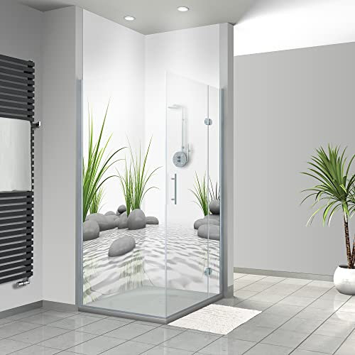 WANDFREUDE individuelle Duschrückwand Aluverbundplatte auf Maß (2 Stück - Wasserstein - Seidenmatt) – Dusche Wandverkleidung Duschwandverkleidung Duschrückwände
