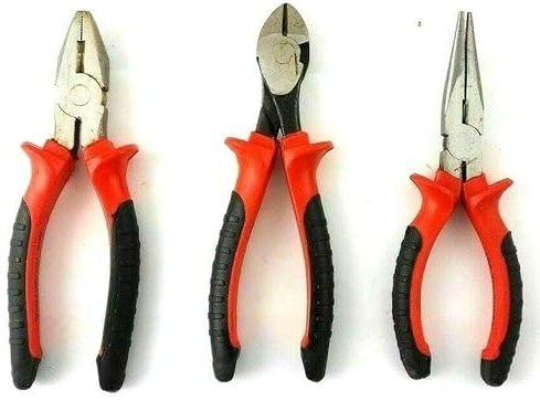 ORBITRON 3PC Heavy Duty 150mm Combination Long Nose Side Cutter Cutting Pliers Set.