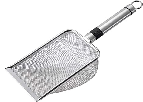 Sharplace Pelle à Litière pour Chat avec Poignée en Métal Nettoyant, Pelle à Sable Pelle à Tamis pour Chat, Animaux Domestiques, 3.8mmx3.8mm