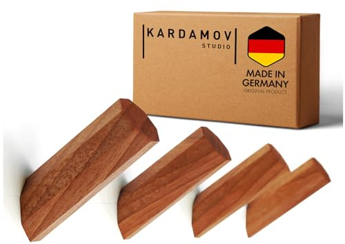 4er Set Wandhaken aus Nussbaum, Kleiderhaken lokal handgefertigt in Berlin | 100% massives Naturholz, moderne Garderobenhaken aus Nussbaum, nachhaltige Handtuchhaken, Wandhaken aus Holz,Design Holzhaken