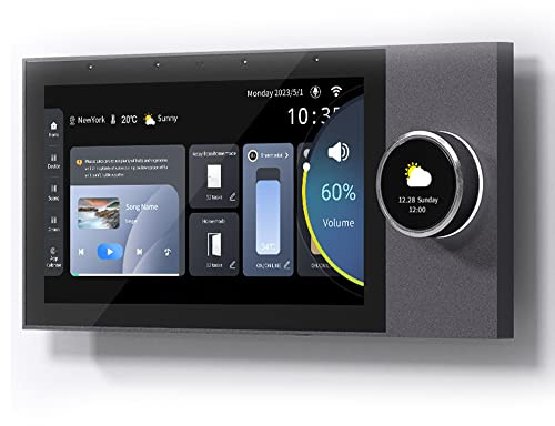 Smart Home-Bedienfeld,7-Zoll-Dimmer und Hintergrundmusik-Player, Smart Life Tuya App Control Timer Switch für intelligente Geräte, unterstützt Video-Türklingel Zwei-Wege-Gegensprechanlage