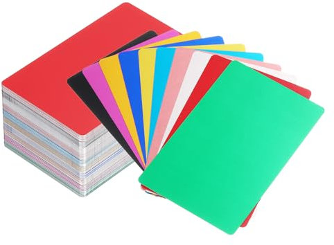 QUARKZMAN 200 Stück Metall Visitenkarten-Rohlinge, 86x54x0,21mm eloxierte Aluminiumplatten, vielseitige Blanko-Karten für Lasergravur DIY Metallkarten (Mehrfarbig)