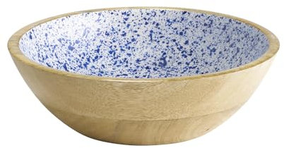 APS 1051 - Cuenco de madera de mango, revestimiento de resina epoxi en el interior, diámetro de 24 cm, 1,1 litros, frutero, ensaladera, cuenco