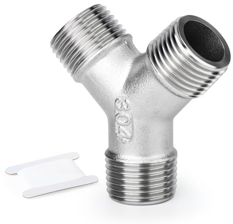 ERGAOBOY Accesorios de tubería de acero inoxidable 304 3/4 pulgadas BSP macho de 3 vías en forma de Y para agua/aceite/gas