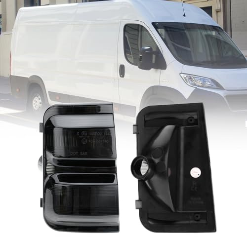 NSLUMO getöntes Glas Außenspiegelblinker für F/iat Ducato III MK3 2006-2024 | P/eugeot Boxer C/itroen Jumper Relay O/pel Movano 2021-Present Seitenblinker IP67 E4/CE-geprüft, Plug&Play 2PCS