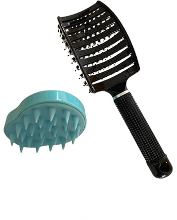 COYB - Cepillo Antitirones - para el Cabello Apto para todo tipo de Cabello nuevo diseño con Cerdas jabali de 8mm más Masajeador - Cepillo cerdas jabali
