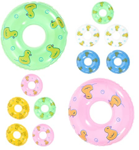 ifundom 20 Stück Mini-Schwimmringe Aus PVC Puppenhaus Zubehör Und Badewannenspielzeug Dekorative Miniatur-Schwimmring-Ornamente Für Party Kindergeburtstag Und Poolspiel