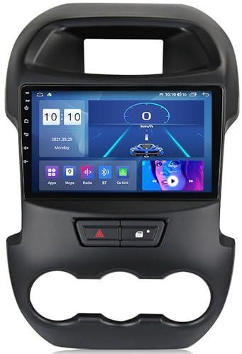 Ricevitore stereo per auto Android 12.0 per Ranger 2011-2016, navigazione GPS 2 Din autoradio navigatore satellitare GPS Navi, lettore video multimediale da 9'' con 4G 5G Wifi SWC Mirror Link Carplay