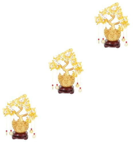 TOPBATHY 3 Piezas Adorno De Vaca Lechera Decoraciones De Casas Ligeras para El Hogar Árbol De De Adorno del Árbol De La Suerte De Escritorio Decoración De Escritorio El Plastico