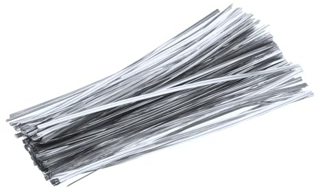 sourcing map Lot de 300 attaches torsadées réutilisables en papier kraft, 20,3 cm, pour emballage de boulangerie, gâteaux, bonbons, sacs à café, fournitures de fête de mariage, argent