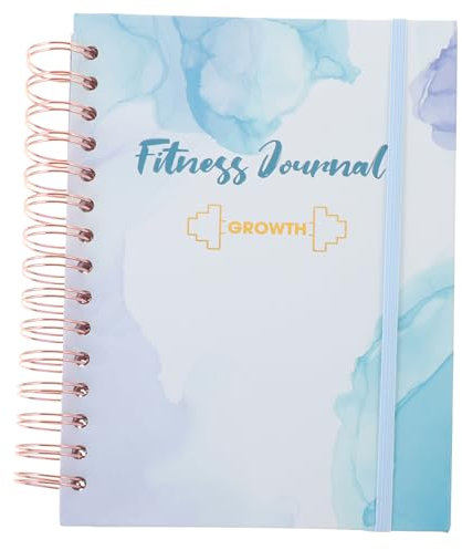 NUOBESTY Workout Journal Notizbuch Für Fitness Und Ernährungsplanung Selbstdisziplin Und Zeitmanagement Für Männer Und Frauen Blaues Design Für Tägliche Fortschritte Und Ziele