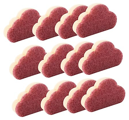 Cloud Shaped Cleaning Sponge 12pcs Red Sponge Kitchen Cleaning | Lightweight, Strong Decontamination Ability, for Dish Cup Bowl Desktop, Home Practical Pack