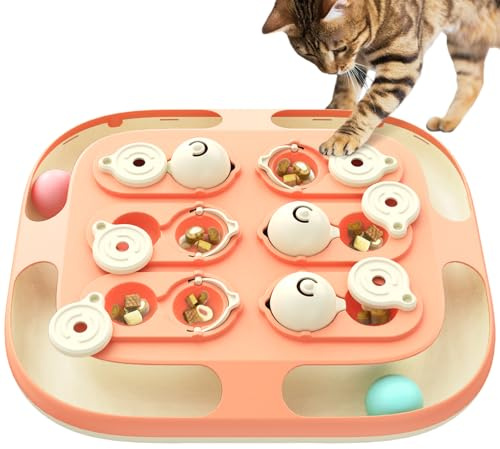 KADTC 2 Ways to Play Large Size Cat Treat Puzzle Toy U.K. Brand & Design Tracking Balls For Indoor Cats Puzzles Feeder Kitten Stimulating Enrichment Slow Feeding Toys & Interactive Brain-Teasing Games