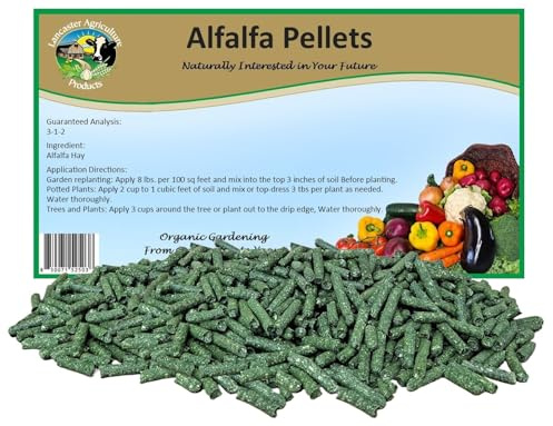 Alfalfa Meal Pellets 16 Pounds Organic Fertilizer for Flowers, Vegetables & Trees - Ideal Rabbit Food, Hamster Food, Timothy Hay Alternative - Lancaster Agriculture Products (16 Pounds)