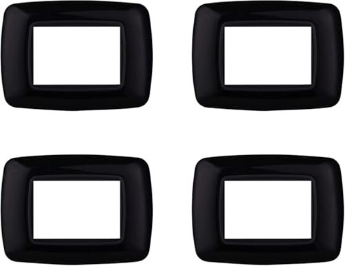 4 Pezzi, Placca compatibile Con Bticino Living, Placche Plastica Bombata 3/4/7 posti, per supporti blu - kit 4 pz