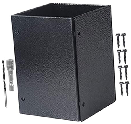 CIYODO Deck Post Base Protector Mailbox Post Cover Fence Brace Bracket Metal Mailbox Bracket Leveling Feet