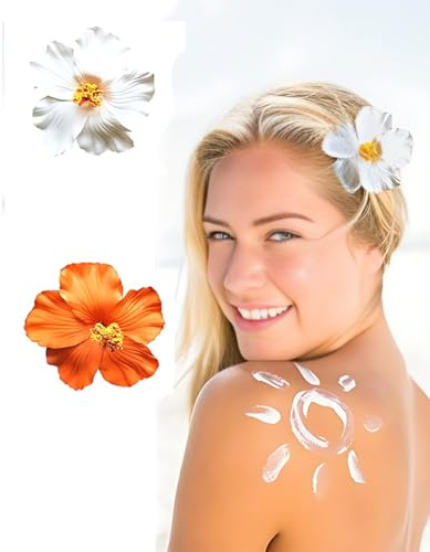 4 pezzi di fermagli per capelli a fiori, fermagli per capelli a fiori simulati da donna, adatti per matrimonio, festival, festa in spiaggia, ecc.