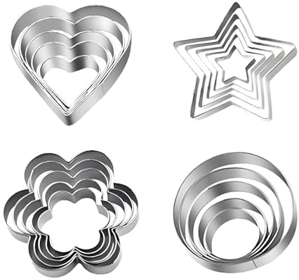 20PCS Cookie Cutters,Heart Cookie Cutter, Cookie Cutter, Containing Shapes Such As Hearts and Flowers, Durable Baking Tools for Families and Schools, Teens and Adults