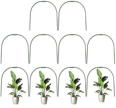 Folientunnel Für Hochbeet,48x50 cm 10pcs Greenhouse Hoops Wachsen Tunnel, Pflanztunnel Bögen Für Hochbeet, Tunnelbögen Hochbeet, Garden Tunnelbögen Breit Aus Beschichtetem Stahl