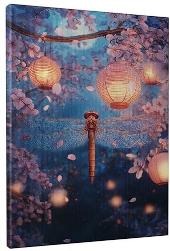 Lienzo decorativo con diseño de flores de cerezo de primavera, estampado de flores de melocotón, arte de pared etéreo para sala de estar, dormitorio, decoración estética del hogar, sin marco, 40,6 x