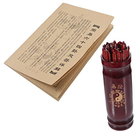 Milisten Palos De Fortuna Chinos Cubo De Almacenamiento y Libro para Adivinación Tradicional Accesorios De Divinación Retro De Palos para Uso Familiar