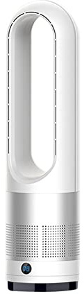 YFDGD Bladeless Desk Fan 18 Inch Bladeless Fan With Remote Control Timing Electric Cold Air Circulation Tower Floor Fans 80°Wide Angle 8 Gears Wind Speed(White,S)