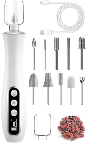 atnayo Cordless Electric Toenail File for Thick Nails, 10 Speeds Adjustable Electric Nail Drill with LED Light and Displayfor Family and Vacation Use(5500-20000 RPM)