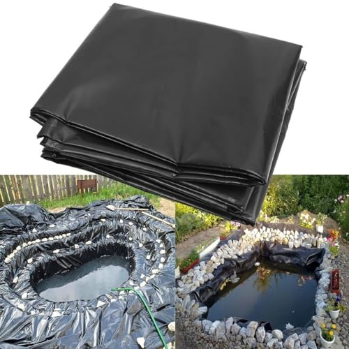 Revêtement de bassin en caoutchouc renforcé noir 5 m x 4 m – Sous-couche imperméable pour bassins de jardin, fontaines et bassins surélevés – Disponible en tailles 3 x 6 m et 2 x 8 m