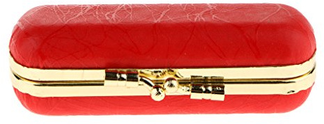 Étui de rangement portable en cuir PU pour rouge à lèvres et gloss Rouge