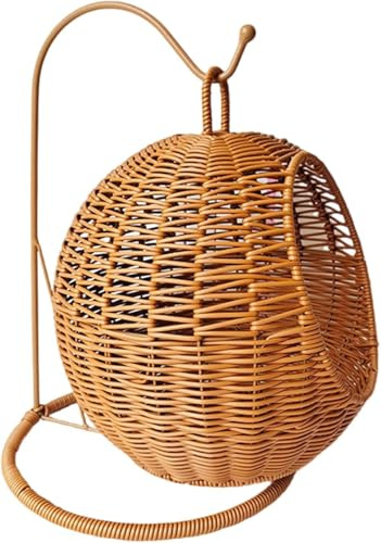 Imitation Rattan Cats Basket Hanging Hammock Bed For Small Space Comfortable Small Cats Nest