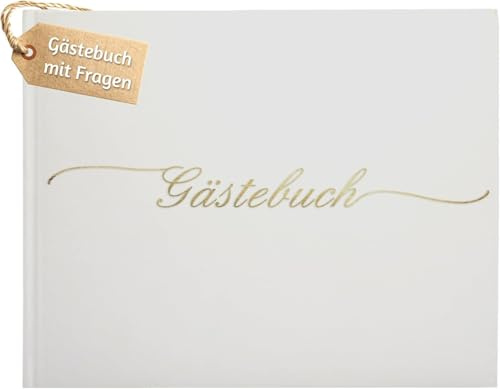 Plantvibes Gästebuch Hochzeit mit Fragen zum Ausfüllen - 24 x 19cm 120 Seiten Dickes Premium-Papier Mit Goldenem Titel Ideal Für Ihre Hochzeit
