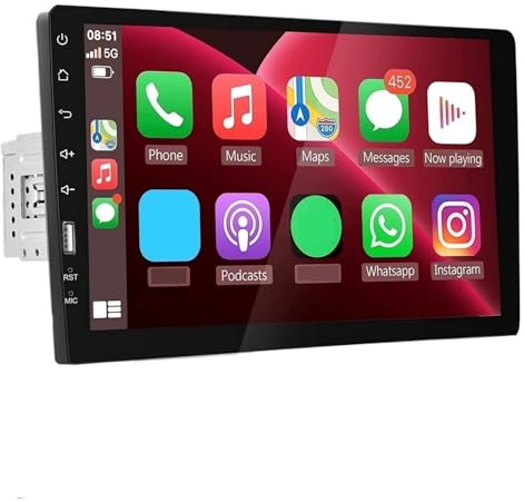 sistema di navigazione video per la riproduzione di auto Carplay wireless e Android Auto, touchscreen IPS da 9 pollici per ricevitori audio GPS Bluetooth(Wireless Carplay)