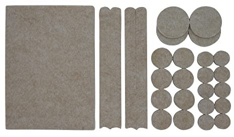 Felt Gard Premium Multipack Furniture Felt Pads, Assorted Sizes, Floor Protection Pads, Beige, Multi-Pack (27 Pieces)