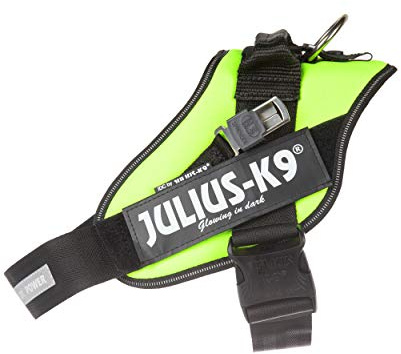 JULIUSK-9, 16BFH-IDC-NE2-N, IDC-Blindenführhundegeschirr, Größe: 2, ohne Führungsrahmen, neon