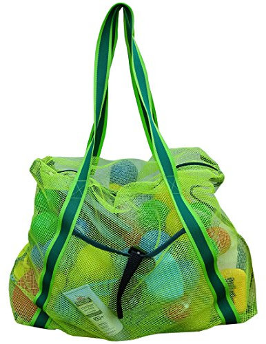 Leberna Grand sac de plage pliable léger et résistant en maille pour jouets, Vert, Taille unique