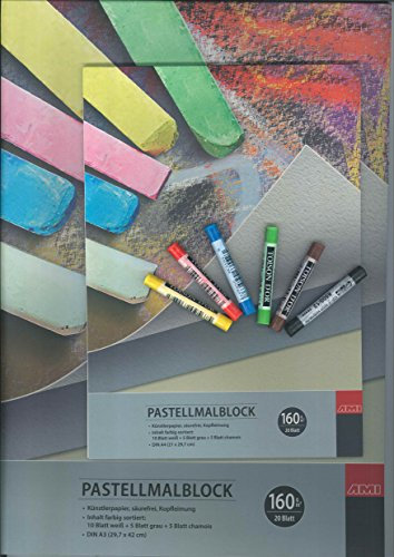 CSB-Center Set Pastellmalblock DIN A3, DIN A4 und 6 fettfreie Pastellkreiden
