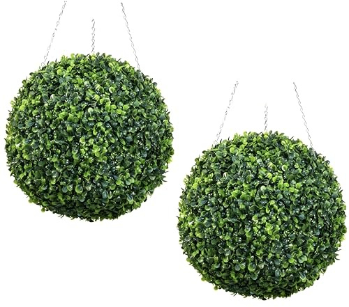 Primrose Pair Of Artificial Topiary Balls (38cm Boxwood)