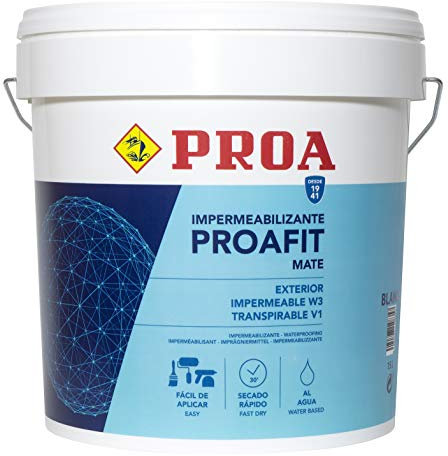 PROAFIT PINTURA TRANSPIRABLE IMPERMEABILIZANTE EXTERIOR. BLANCO. 4 L.