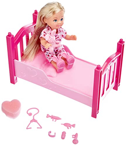 Simba 105733407 - Evi Love Get Well, Puppe mit Windpocken, mit Farbwechsel, inklusive Schwamm zum gesund Machen, mit Bett, Ankleidepuppe, 12cm, für Kinder ab 3 Jahren