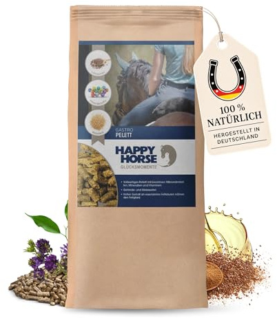 HAPPY HORSE Gastro Pellets 14 kg – Pferdefutter Getreidefrei & Melassefrei – Magenfreundliches Pferde Futter – Energiearm & Gut verdaulich - Einfach einzuweichen - Mit Luzerne, Leinöl & Leinsamen